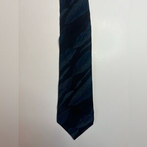 Cellini Collection, black tie with blue design, Neck Tie